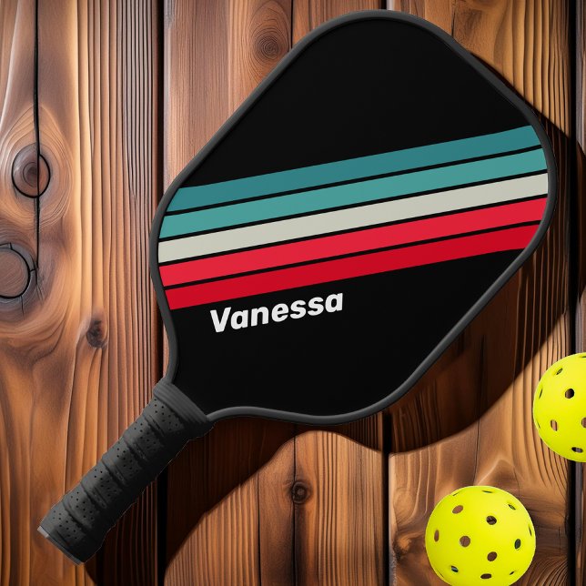 Retro Stealth Striped with Name Pickleball Paddle (Creator Uploaded)