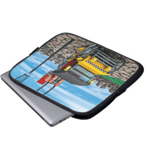 Retro Steam Cab-Taxi Laptop Sleeve