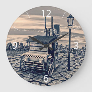 Retro Steam Cab-Taxi Large Clock