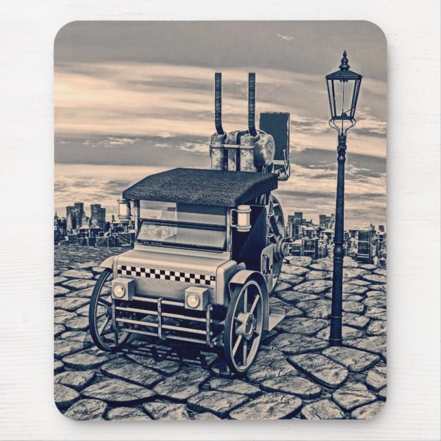 Retro Steam Cab-Taxi Mouse Pad (Front)