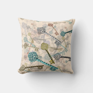 Retro Steampunk Pattern keys Cushion