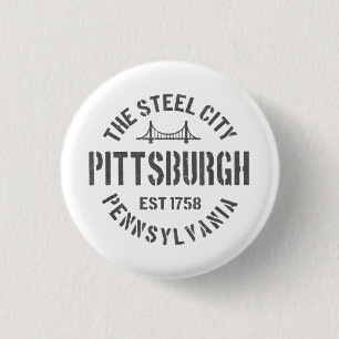 Retro Steel City Pittsburgh Pennsylvania Yinz vint 3 Cm Round Badge