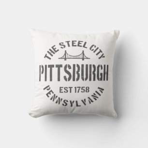 Retro Steel City Pittsburgh Pennsylvania Yinz vint Cushion