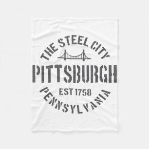 Retro Steel City Pittsburgh Pennsylvania Yinz vint Fleece Blanket