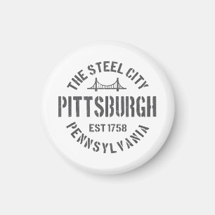 Retro Steel City Pittsburgh Pennsylvania Yinz vint Magnet