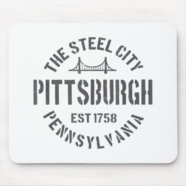 Retro Steel City Pittsburgh Pennsylvania Yinz vint Mouse Pad (Front)
