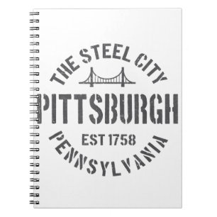 Retro Steel City Pittsburgh Pennsylvania Yinz vint Notebook