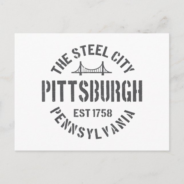 Retro Steel City Pittsburgh Pennsylvania Yinz vint Postcard (Front)