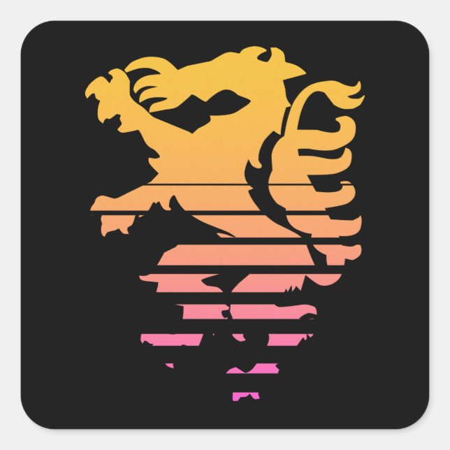 Retro Steiermark Österreich Panther Wappen  Square Sticker (Front)