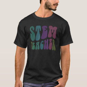 Retro STEM TEACHER Groovy Technology Crew STEM Squ T-Shirt