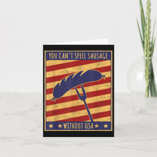 Retro Ster You Can't Spell Sausage Without Usa Card