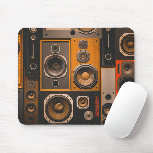  Retro Stereo Speakers Mousepad (With Mouse)
