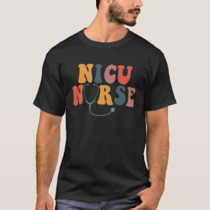 Retro Stethoscope Cute Neonatal Nurse NICU Nurse T-Shirt