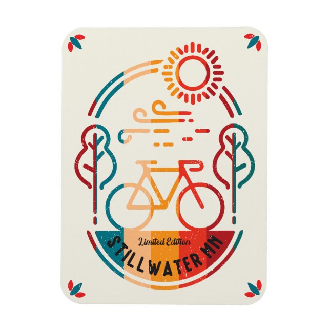 Retro Stillwater Minnesota Bike Trail Magnet (Vertical)
