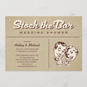 Retro Stock The Bar Party Invitations