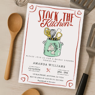 Retro Stock the Kitchen Bride Bridal Shower Invitation