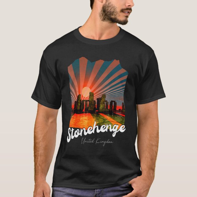 Retro Stonehenge England Souvenir  Stonehenge At N T-Shirt (Front)
