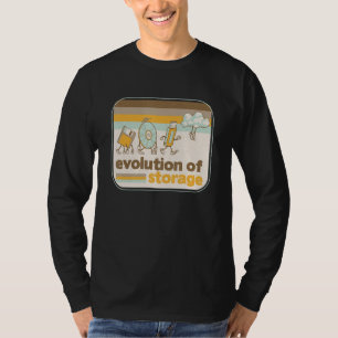 Retro Storage Evolution Disc USB Stick Cloud Geeky T-Shirt