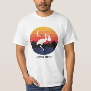 Retro Stork Never Mind Funny Baby Delivery Sunset T-Shirt