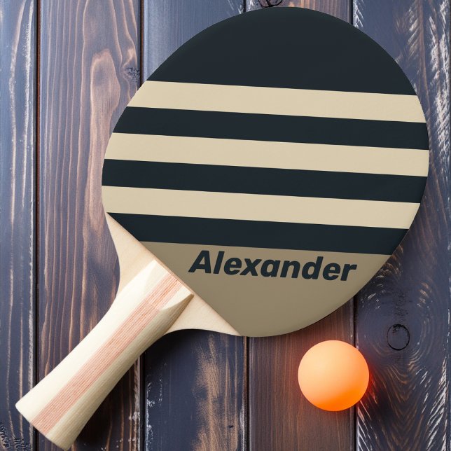Retro Stormy Desert Stripes with Name Ping Pong Paddle (Creator Uploaded)