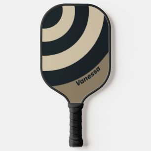 Retro Stormy Desert Three Circle Stripe with Name Pickleball Paddle