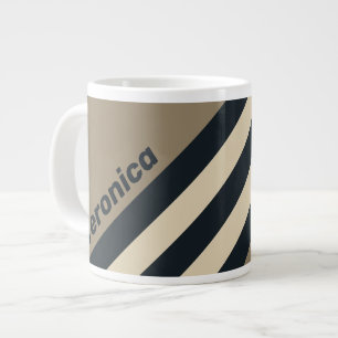 Retro Stormy Desert Three Stripes with Name Large Coffee Mug