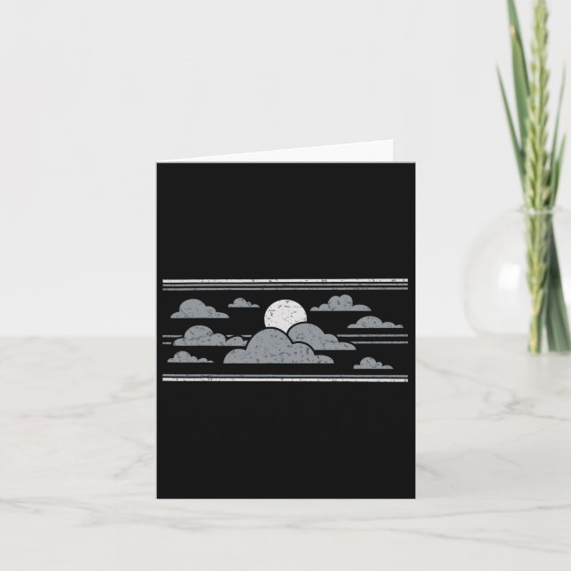 Retro Stormy Halloween Moon  Card (Front)
