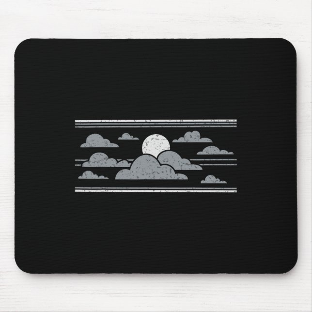 Retro Stormy Halloween Moon  Mouse Pad (Front)