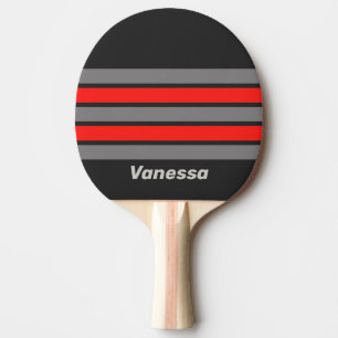 Retro Stormy Sky Across Striping with Name Ping Pong Paddle