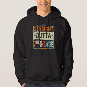 Retro Straight Outta 7th Grade  1st Day of School Hoodie