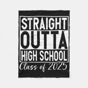 Retro Straight Outta High School Graduation Cl Of Fleece Blanket