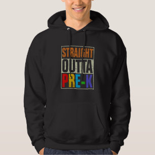 Retro Straight Outta Pre K Funny 1st Day of School Hoodie