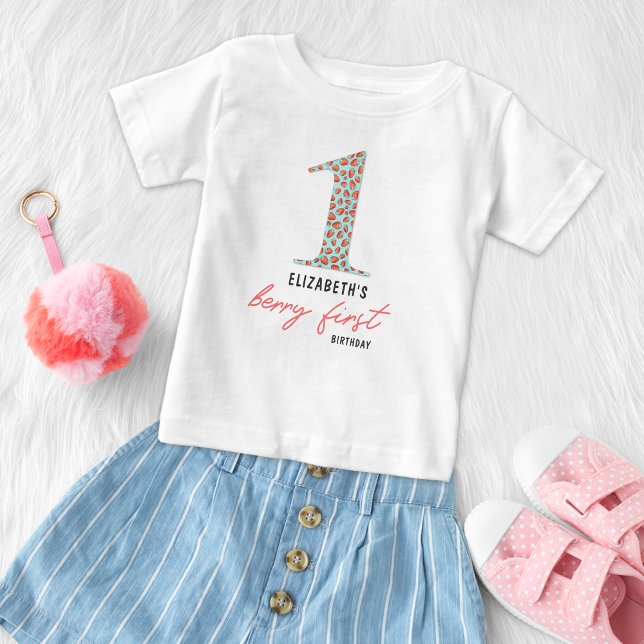 Retro Strawberry Berry First Guest Of Honour Baby T-Shirt (Creator Uploaded)