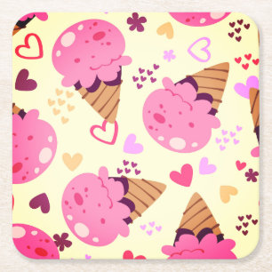 Retro Strawberry Ice Cream Coaster