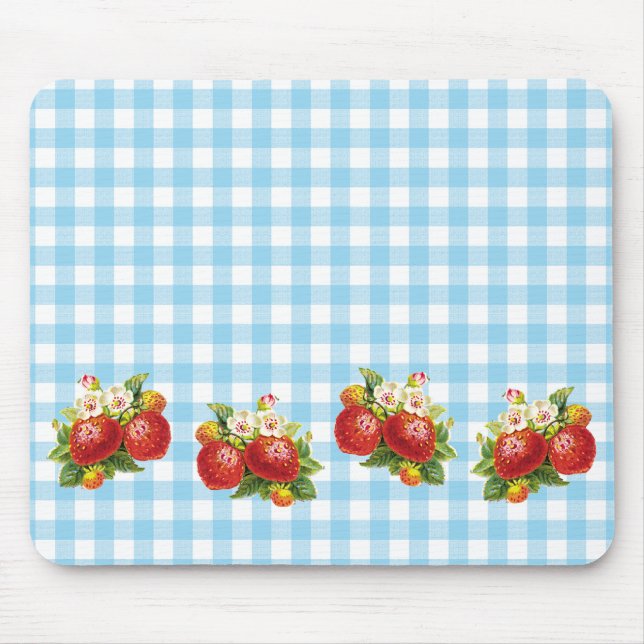 Retro Strawberry Mouse Pad (Front)