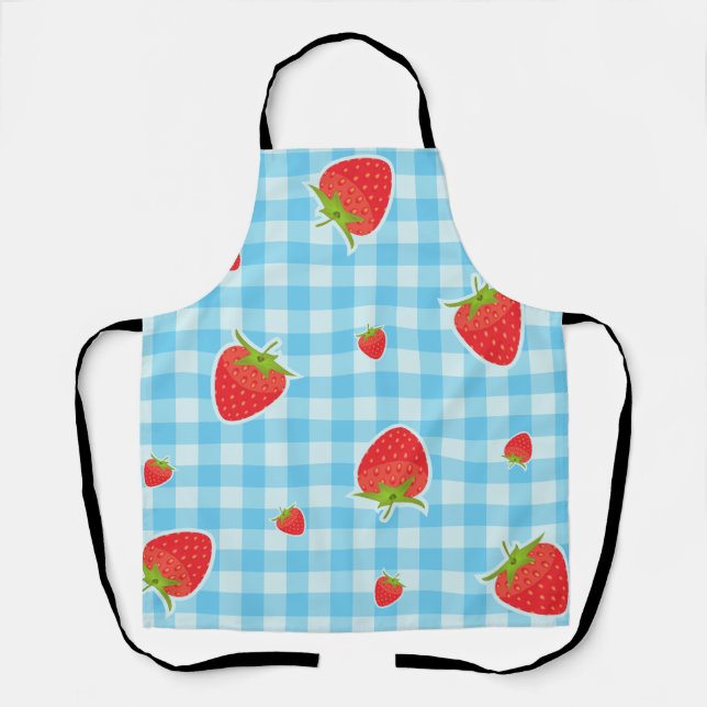 Retro Strawberry Picnic Apron (Front)