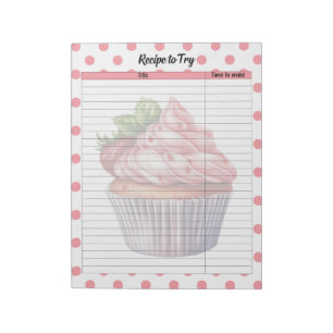 Retro Strawberry Treats Recipe Notepad