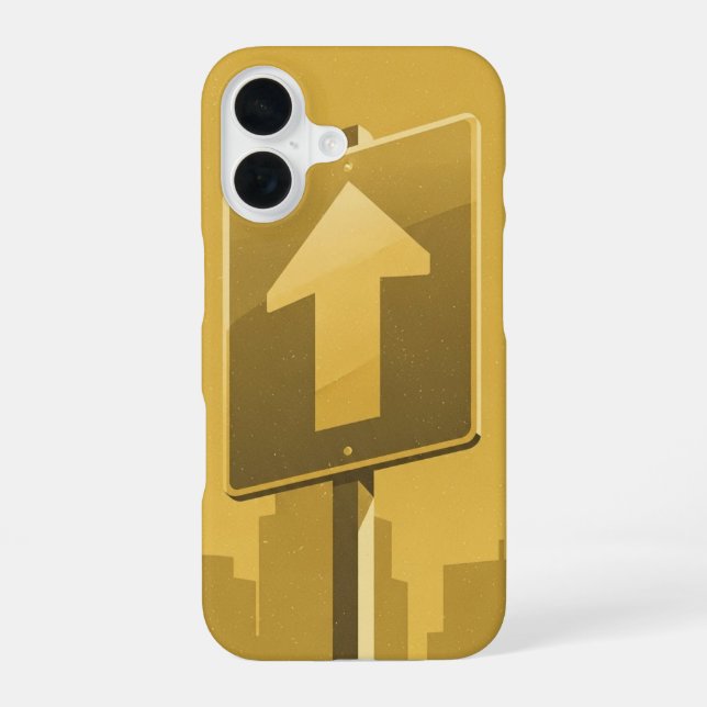 Retro Street Arrow Up iPhone 16 Case (Back)