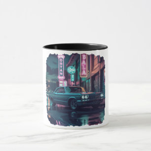 Retro Street Scene Art 1940s Classic Car  Mug