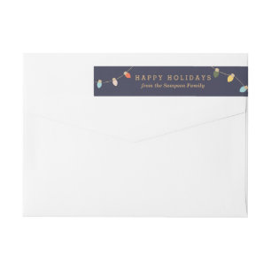 Retro String Lights Wrap Around Label