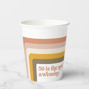 Retro Stripe 50th Birthday Party Cup