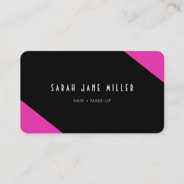 Retro Stripe - 80s black pink Business Card (Front)