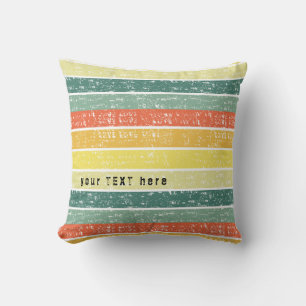 Retro Stripe Coastal Theme Throw Cushion