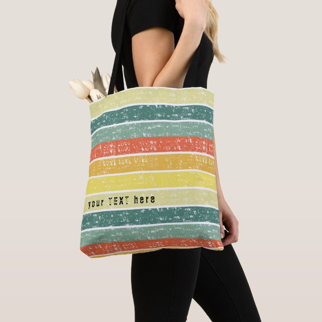 Retro Stripe Customised Beach Bag (Close Up)