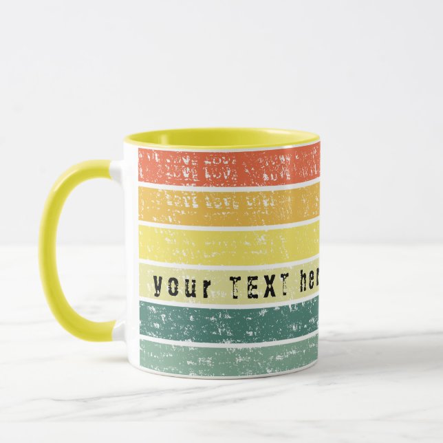 Retro Stripe Customised Beach Decor Mug (Left)