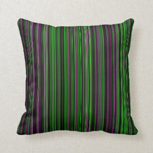 Retro stripe lime green purple decor pillow