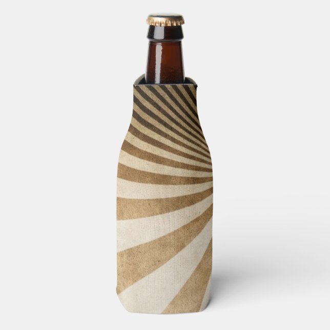 Retro stripe pattern background bottle cooler (Bottle Front)