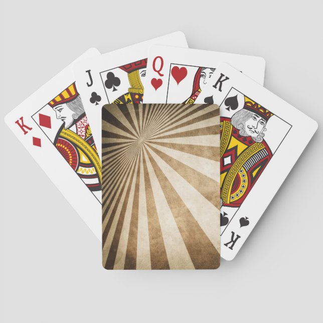 Retro stripe pattern background playing cards (Back)