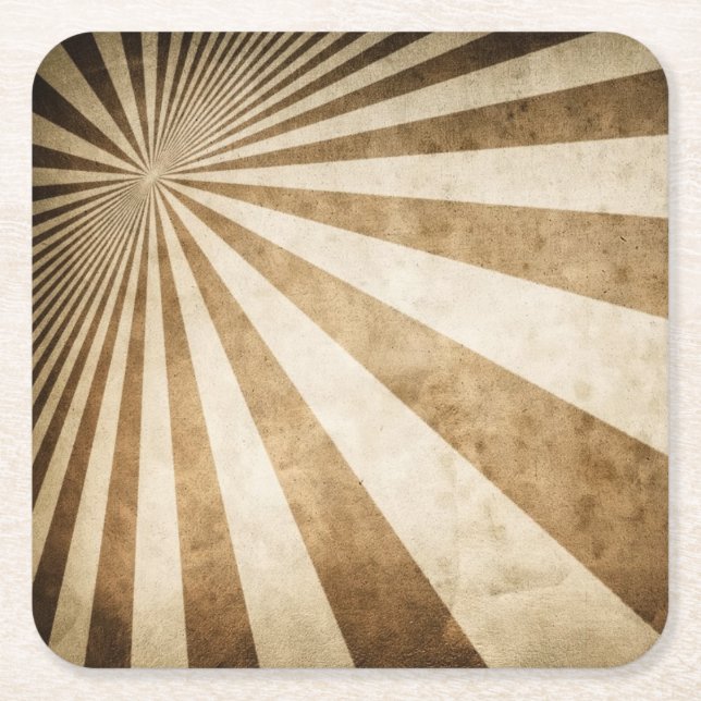 Retro stripe pattern background square paper coaster (Front)