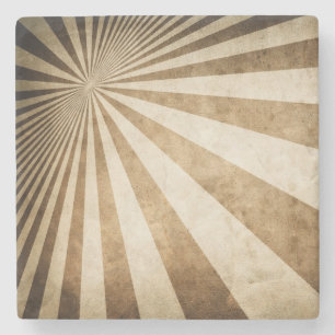 Retro stripe pattern background stone coaster